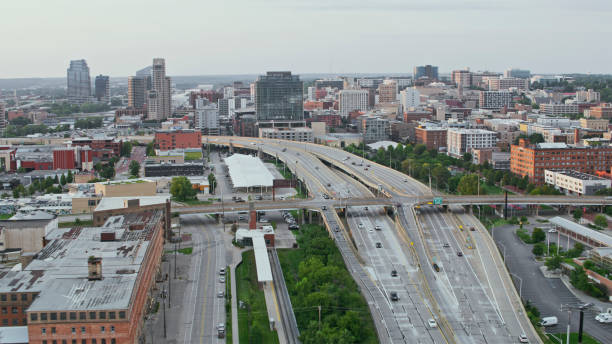 istock Grand Rapids Urban Skyline with Overpasses on Cloudy Day 2203243720