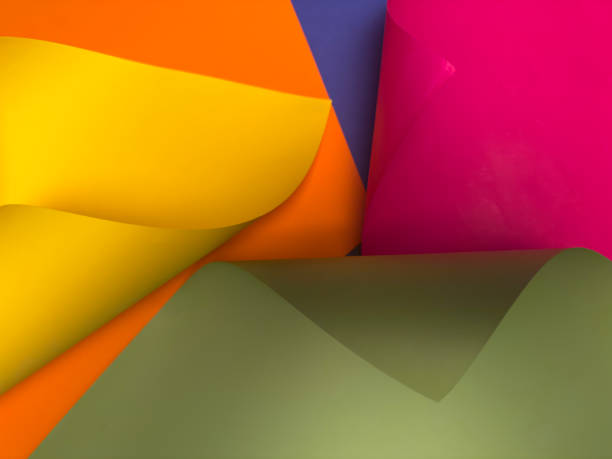 istock Sustainability concept with colorful curved papers 2203244149