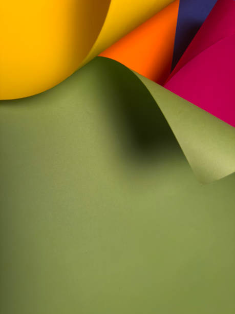 istock Sustainability concept with colorful curved papers 2203245275
