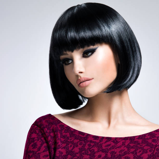 istock Beautiful young woman with bob hairstyle. 2203246776