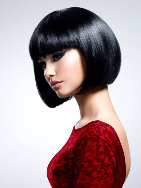 istock Beautiful young woman with bob hairstyle. 2203246783
