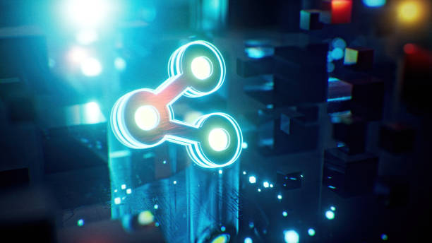 istock Share icon of futurstic technology background 2203247327