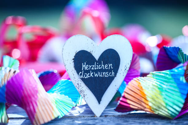 heart with congratulations, for birthday card