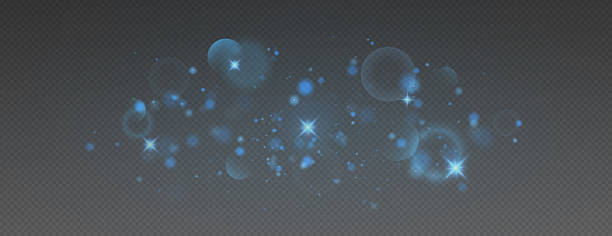 istock Bokeh light effect background, christmas gold dust, festive glitter dust for banners, cards, advertisement. Christmas glowing dust background, vector. 2203264596