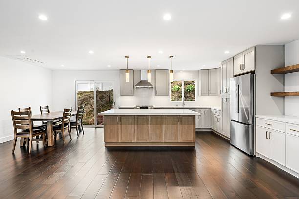 istock Sleek Open-Concept Kitchen and Living Room with High-End Finishes 2203264688