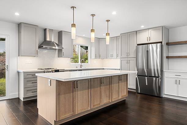 istock Sleek Open-Concept Kitchen and Living Room with High-End Finishes 2203264694