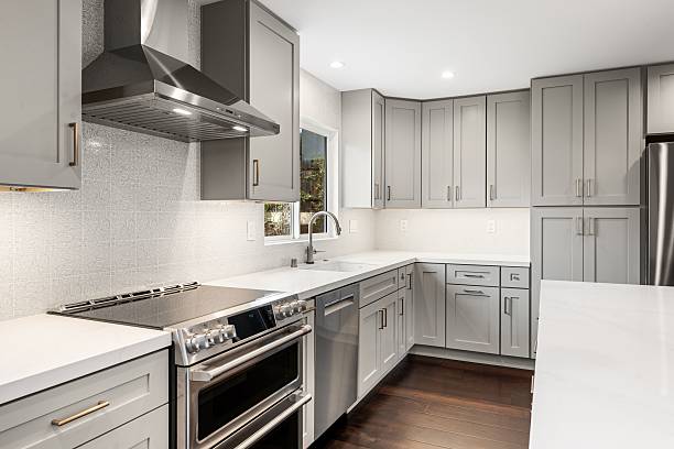 istock Sleek Open-Concept Kitchen and Living Room with High-End Finishes 2203264698