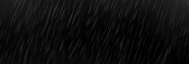 istock Raindrops on transparent background. Storm with rain and white cloud isolated on transparent background. Downpour, hail rainy weather. Rain and snow, rain and hail. 2203264706