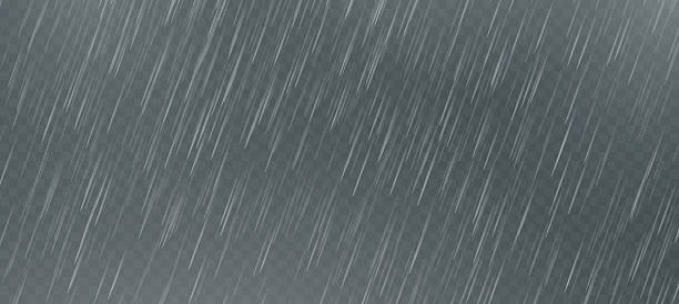 istock Raindrops on transparent background. Storm with rain and white cloud isolated on transparent background. Downpour, hail rainy weather. Rain and snow, rain and hail. 2203264813