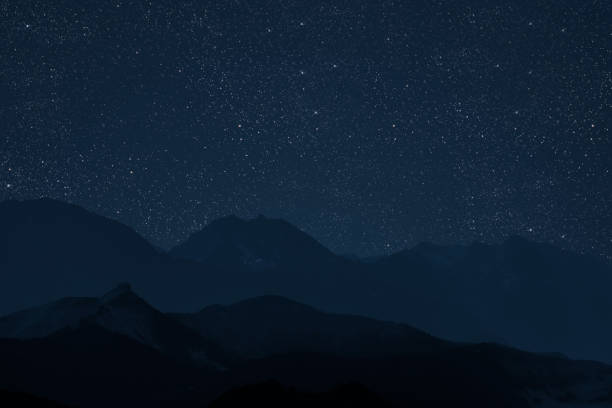 Night sky panorama with stars and moon