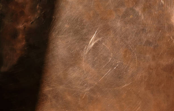 istock Shiny copper metal plate. Scratched copper surface. 2203266556