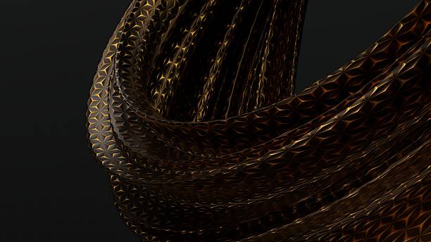 istock An elegant and modern 3D rendering of an abstract background featuring a dark backdrop with delicate diamond patterns in gold and black metal. 2203268276