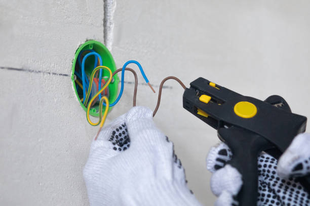 istock Installation of electrical wiring . 2203270364