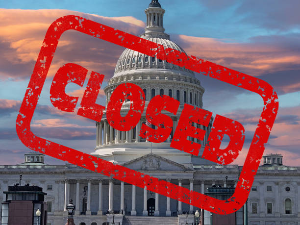 Government Shutdown Government Shutdown - Capitol, Congress and Senate - Budget Package government-shutdown stock pictures, royalty-free photos & images