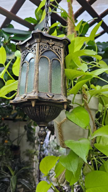istock Decorative lantern in the winter garden 2203278432