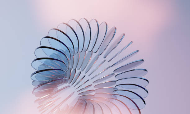 istock Abstract 3D Wallpaper Background with Glass Circle Shapes 2203281153