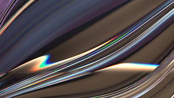 istock An elegant and modern 3D rendering of an abstract background featuring warm-colored rainbow refracted light through glass, showcasing a sense of luxury with its curved design. 2203281499
