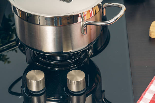 istock Clean saucepan on a gas stove in kitchen 2203290805