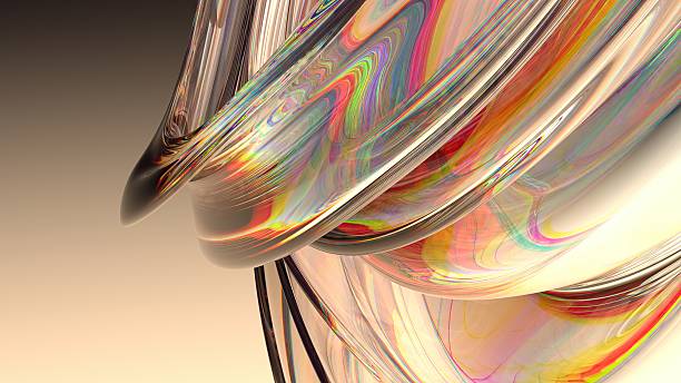 istock An elegant and modern 3D rendering of an abstract background featuring warm-colored rainbow refracted light through glass, showcasing a sense of luxury with contemporary curves. 2203295507
