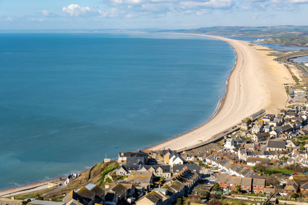 istock Weymouth houses meet Chesil Beach 2203295841