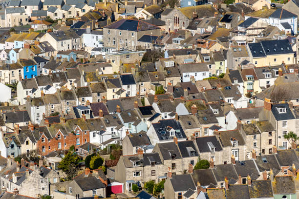istock Terraced housed in residential suburb 2203295903