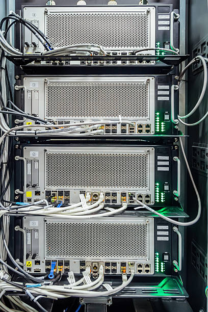 istock Cabinet with telecommunication mobile network equipment 2203303221