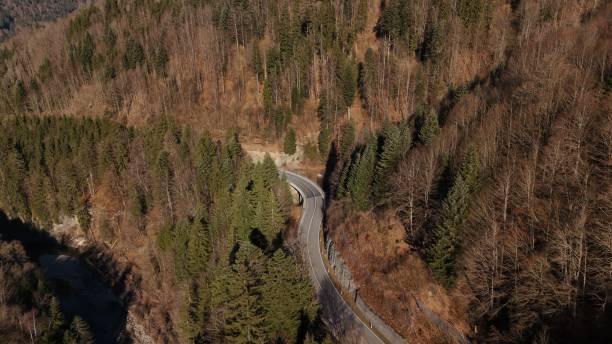 istock Winding mountain road cutting through 2203311058