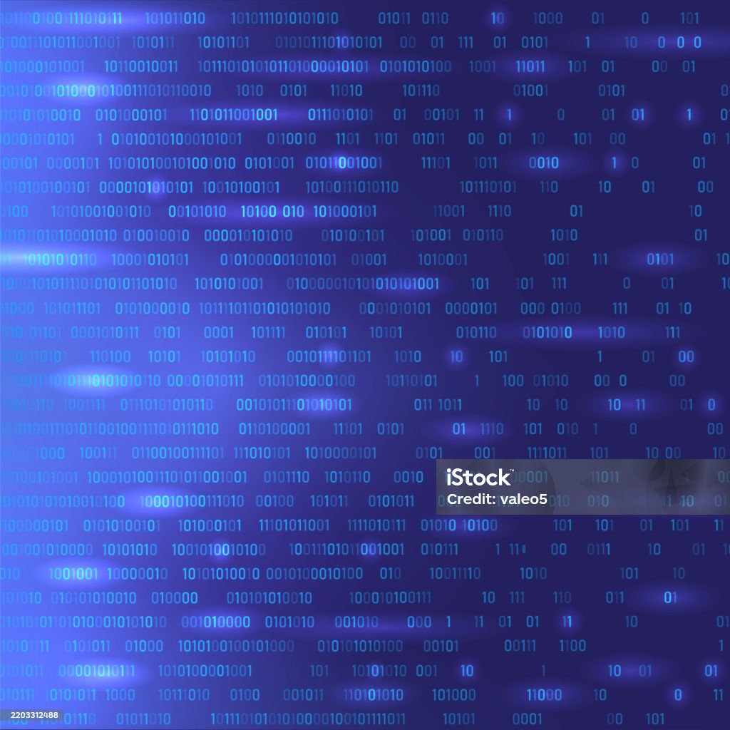 Vector Digital Data Technology Concept Blue Binary Data Software ...