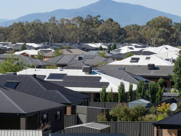 istock Suburban houses close together 2203324343