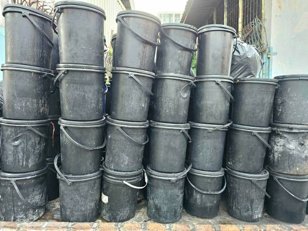 Garbage bags in black bags, waste separation, garbage bag separation