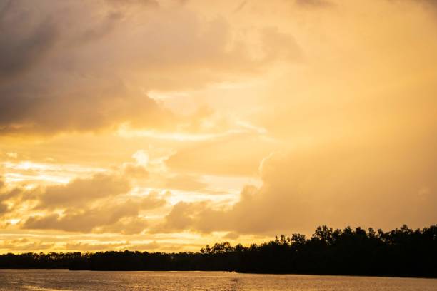 istock Dramatic Sunset Over a Tranquil River, Weston Wetland, Kota Kinabalu, Sabah, Malaysia 2203338214