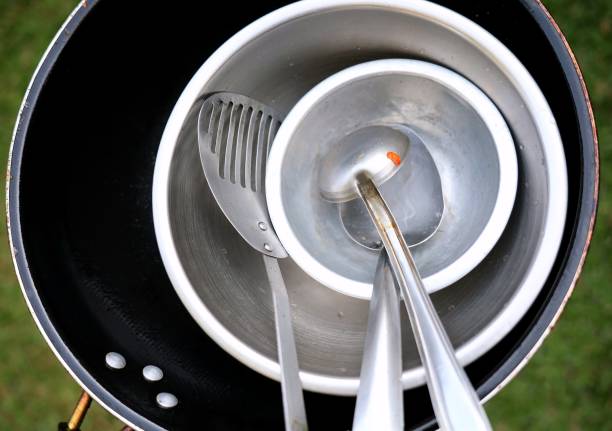 Cooking Utensils after food preparation.