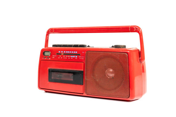 Blank music CD with red sound wave graphic equalizer bars and flying musical notes against black background.