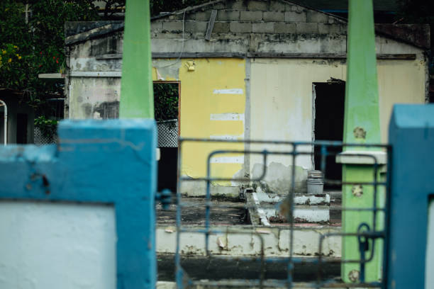 A Tattered and Torn Down Home in San Juan Puerto Rico