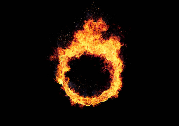 istock 3d illustration of a burning ring of fire on a black background 2203352805
