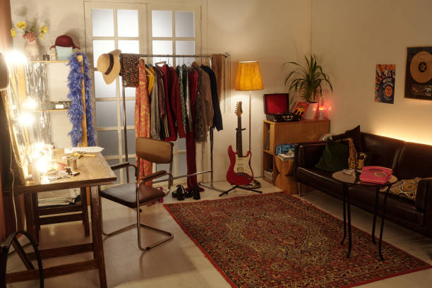 istock Cozy Room with Vintage Decor and Musical Instruments 2203358321