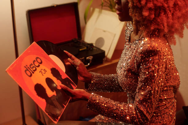 istock Browsing Through Vintage 70s Disco Vinyl Records 2203358379