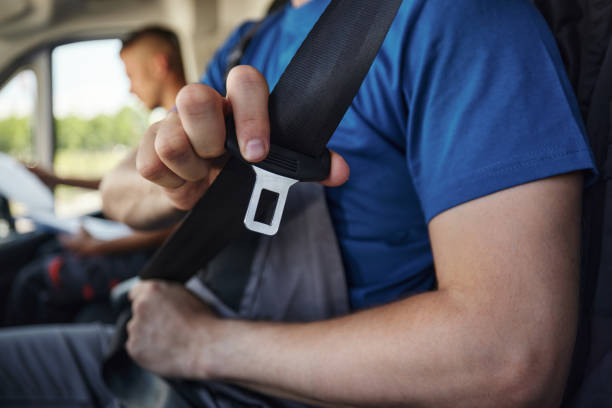 istock Close up of fastening seat belt. 2203360984