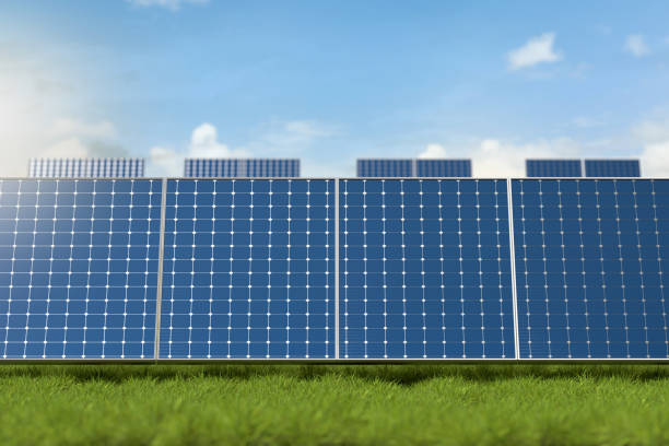 solar panels isolated on white background 3d illustration