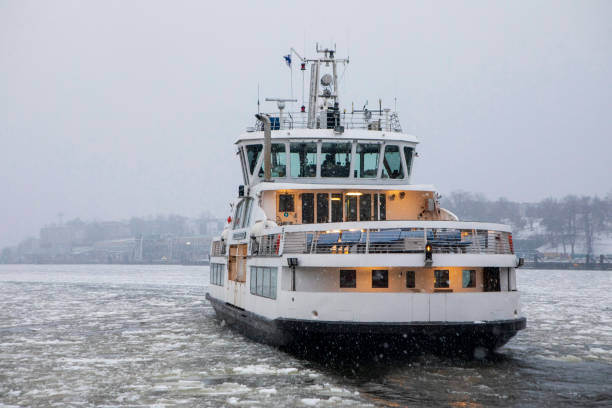 The ferry to Suomenlinna leaving Helsinki South Harbour on a cold February morning