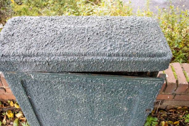 istock course textured junction box with a wall and green plants in the background 2203369203