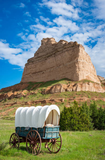 istock Covered Wagon at Scotts Bluff National Monument 2203370297