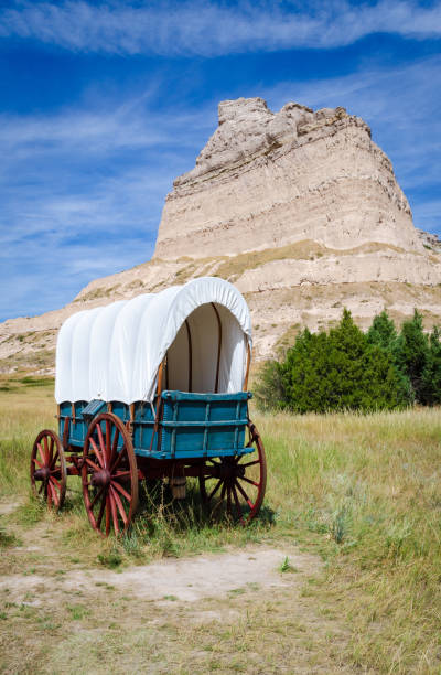 istock Covered Wagon at Scotts Bluff National Monument 2203372239