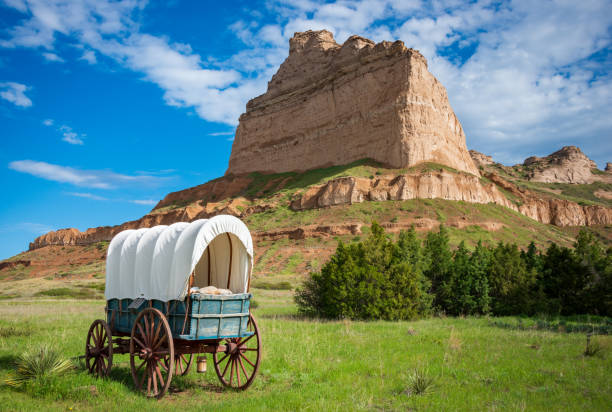 istock Covered Wagon at Scotts Bluff National Monument 2203372252