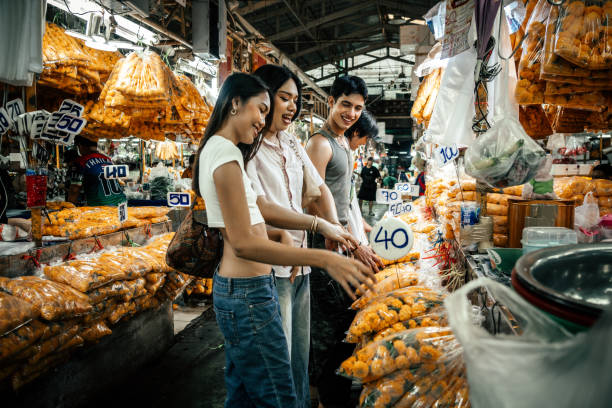 istock Happiness in flowers market 2203373321