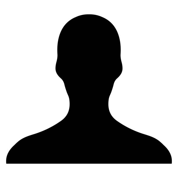 anonymous black silhouette of a person on white background image - yakın çekim portre stock illustrations