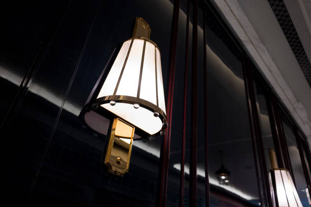 The wall lights shining in the mall