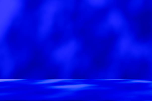 istock Studio style background wall decoration presentation uses white and blue tones. with shadows cast from a nearby window, concept creating a decorative 2203374450