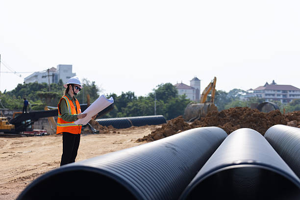 istock A female engineer  reviews blueprints at a construction site. 2203374489