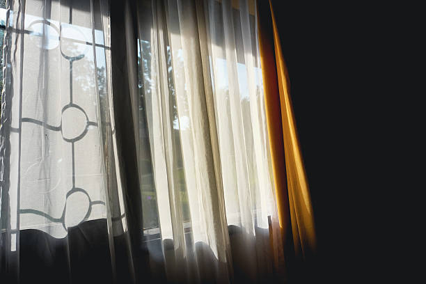 istock Cozy Interior With Sunlit Transparent Curtains and Warm Atmosphere 2203374746